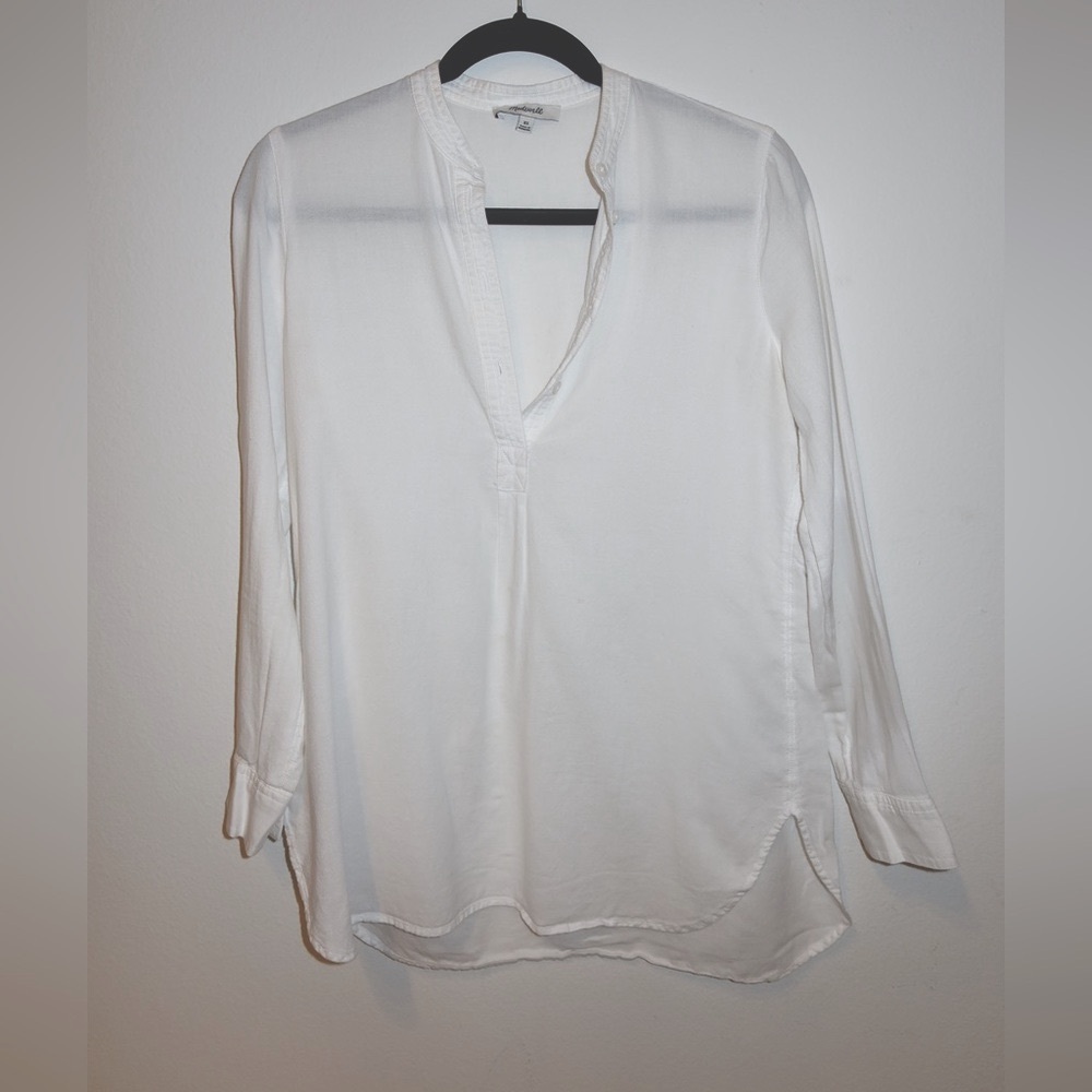 Madewell Linen Tunic Top in White Cotton size XS - Picture 2 of 4